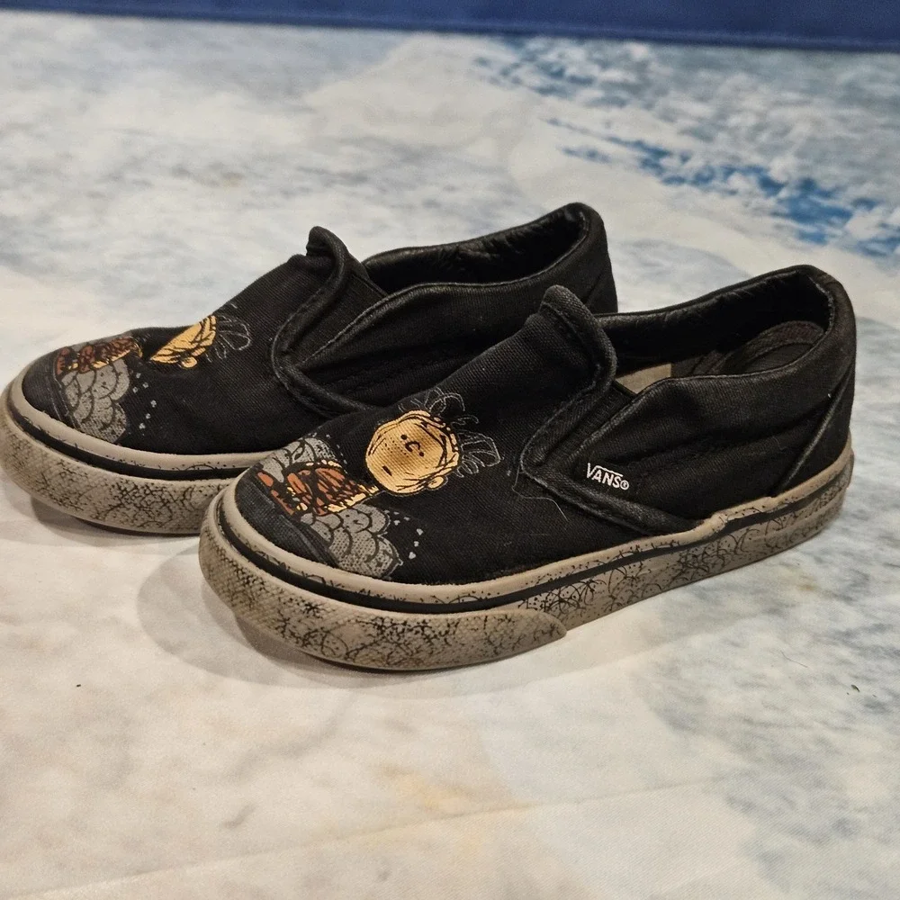 Vans Peanuts Charlie Brown Slip‎ On Toddler Size 7 (See Measurements)